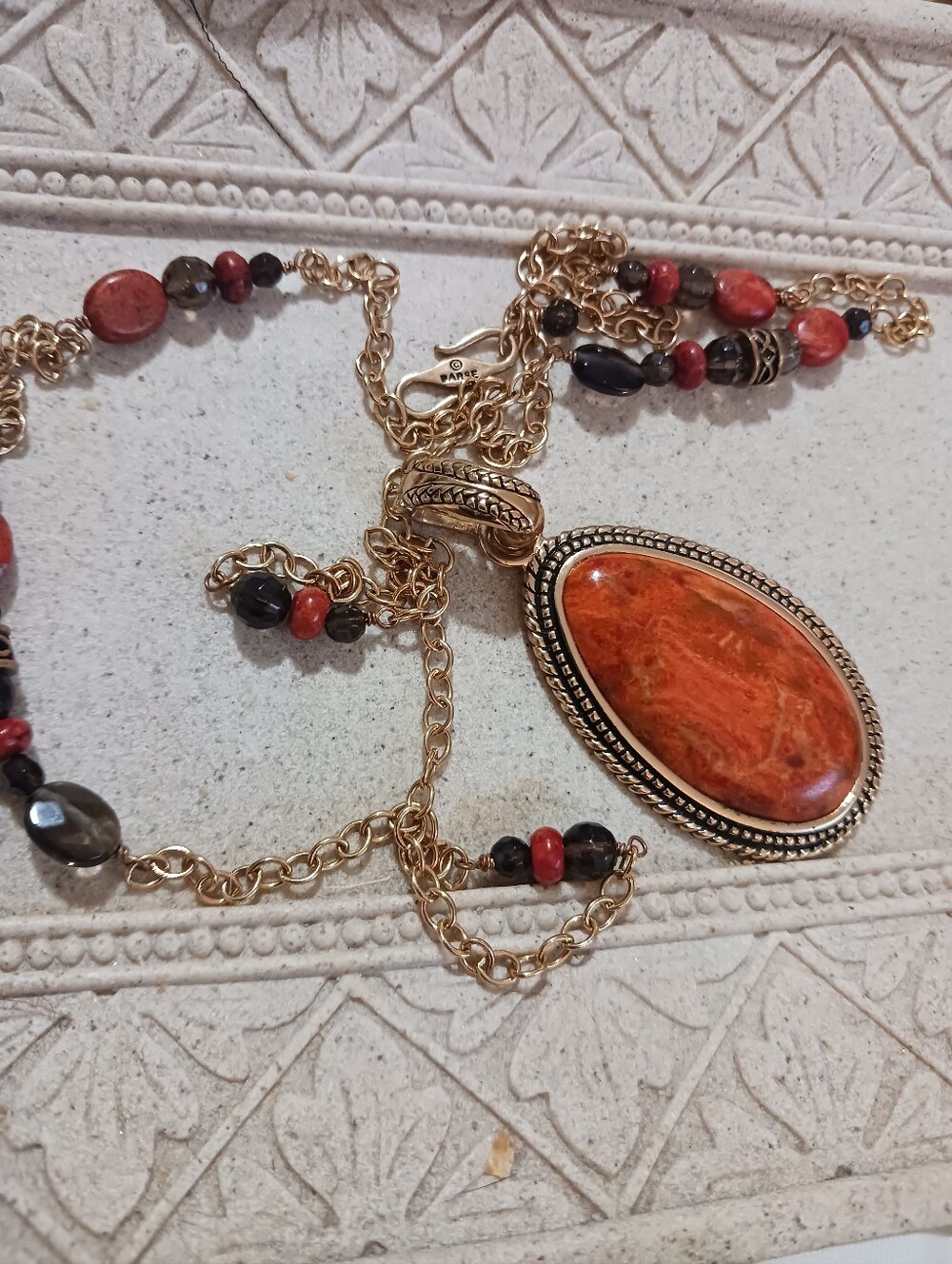 Barse - Red Sponge Coral Necklace